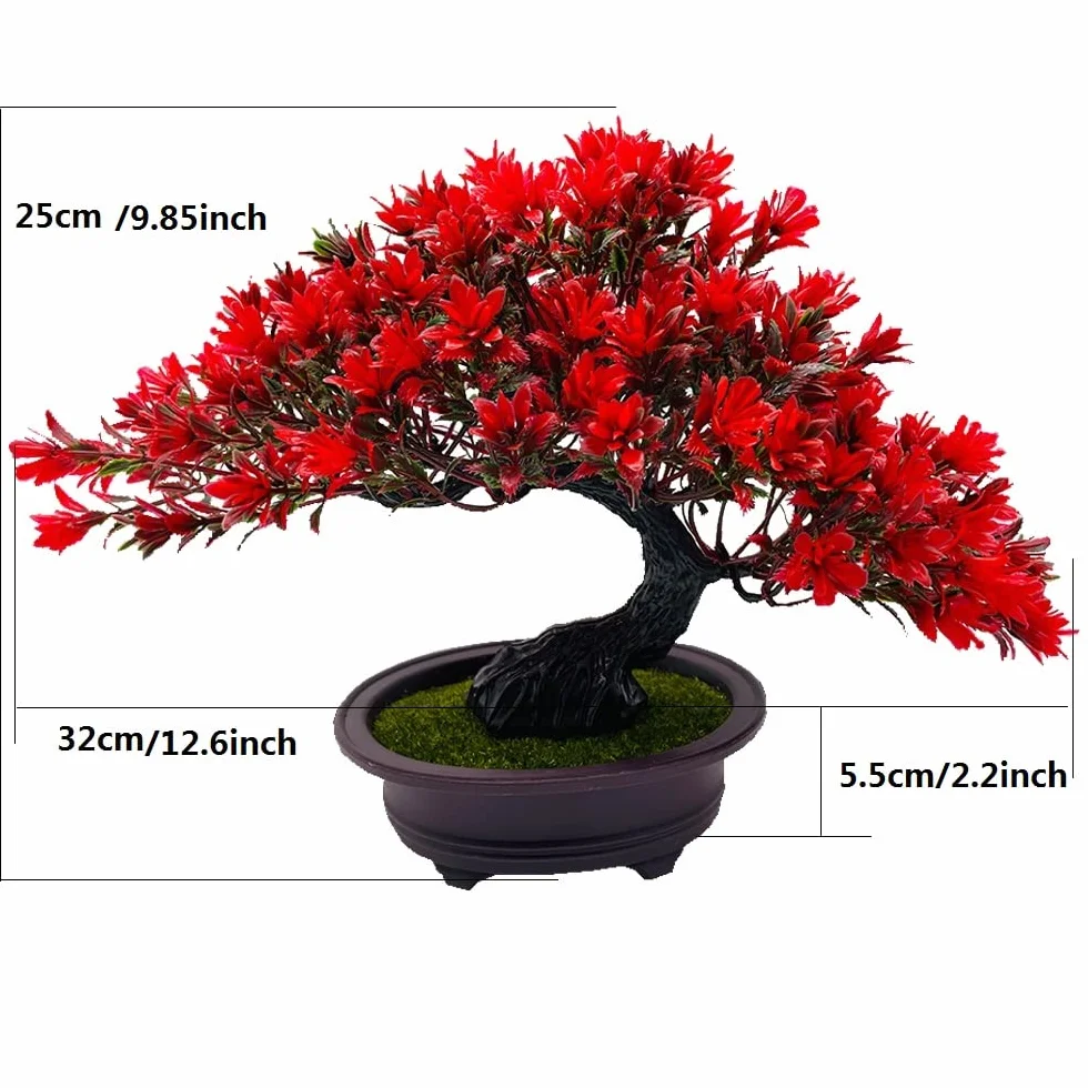 árbol de Bonsai en la decoración de Plantas Artificiales de pote Künstliche Bonsai-Baum Pflanzen,bonsái de Pino Feng Shui japonés para la Oficina/hogar y Decoración Interior de Jardín Zen