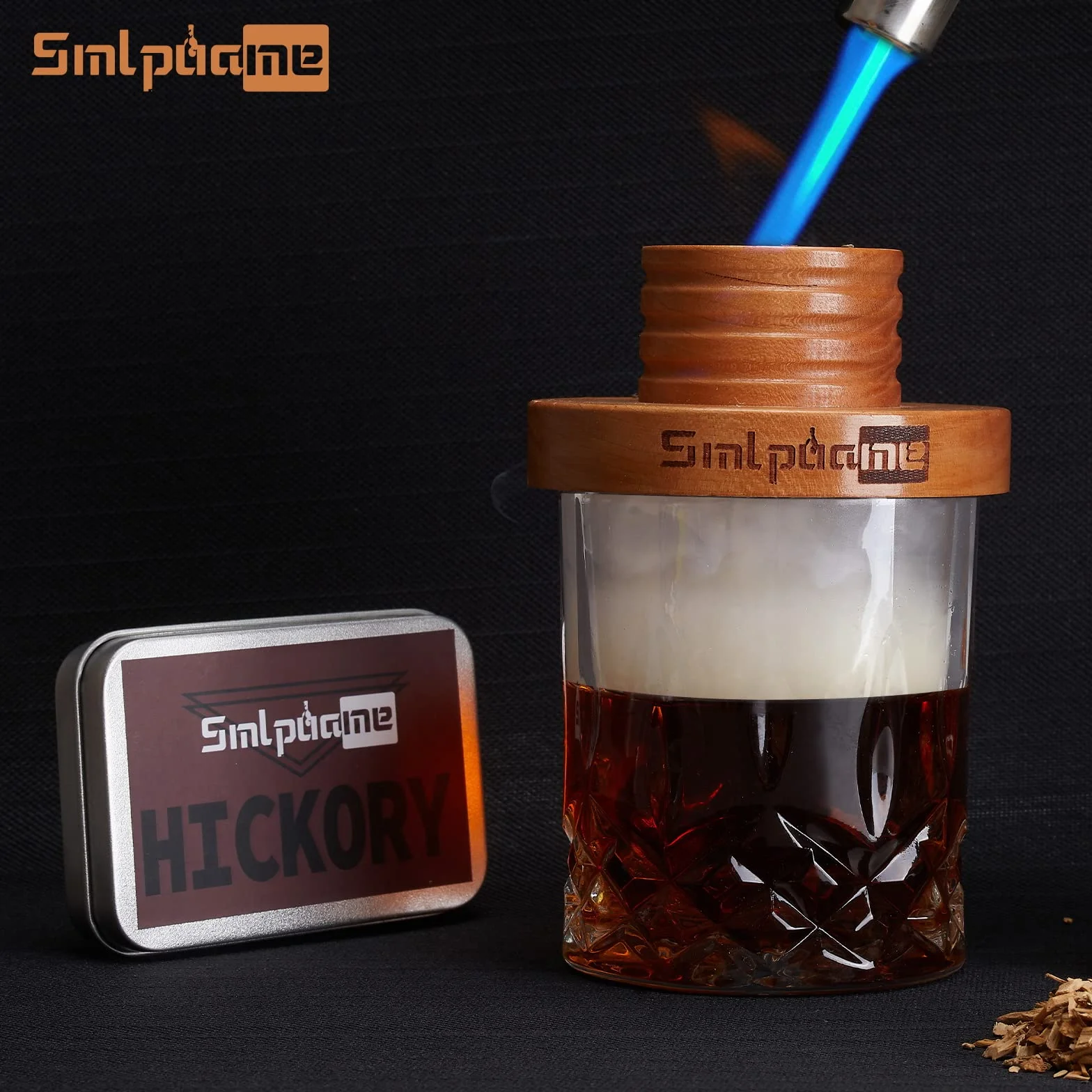 Kit de ahumador de whisky, ahumador de bebidas de bourbon de cóctel antiguo con 4 sabores de virutas de madera, regalos de cumpleaños y Navidad para marido, hombres, papá