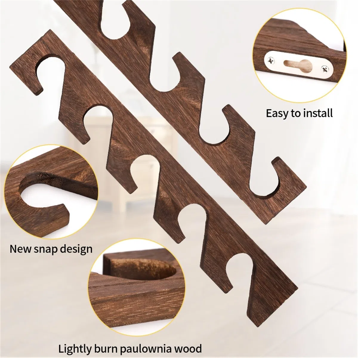 3 soportes para sombreros para gorras de béisbol, organizador de almacenamiento de sombreros de madera montado en la pared, soporte vertical de pared para sombreros, estante de exhibición para puerta