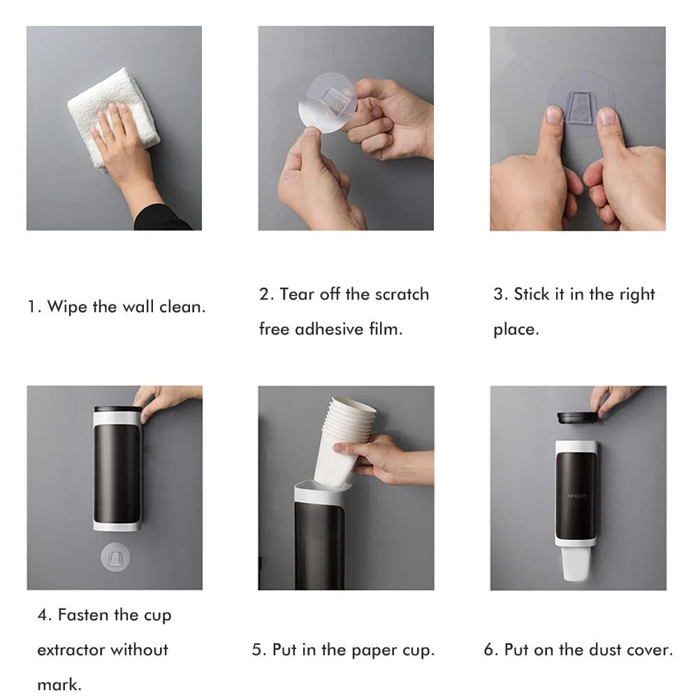 Dispensador de Vasos HUSHUI, portavasos de Papel para dispensador de Agua, dispensador de Vasos de Montaje en Pared para Oficina en casa