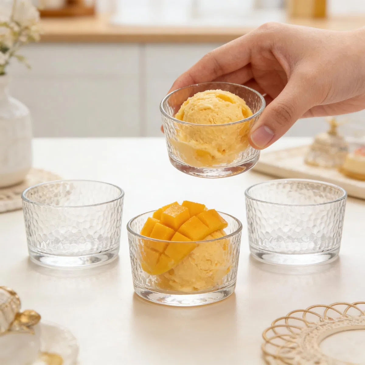 GBKDQQ 8 unidades/200 ml Vasos de postre transparentes de 200 ml: cuencos pequeños de cristal para postre y yogur