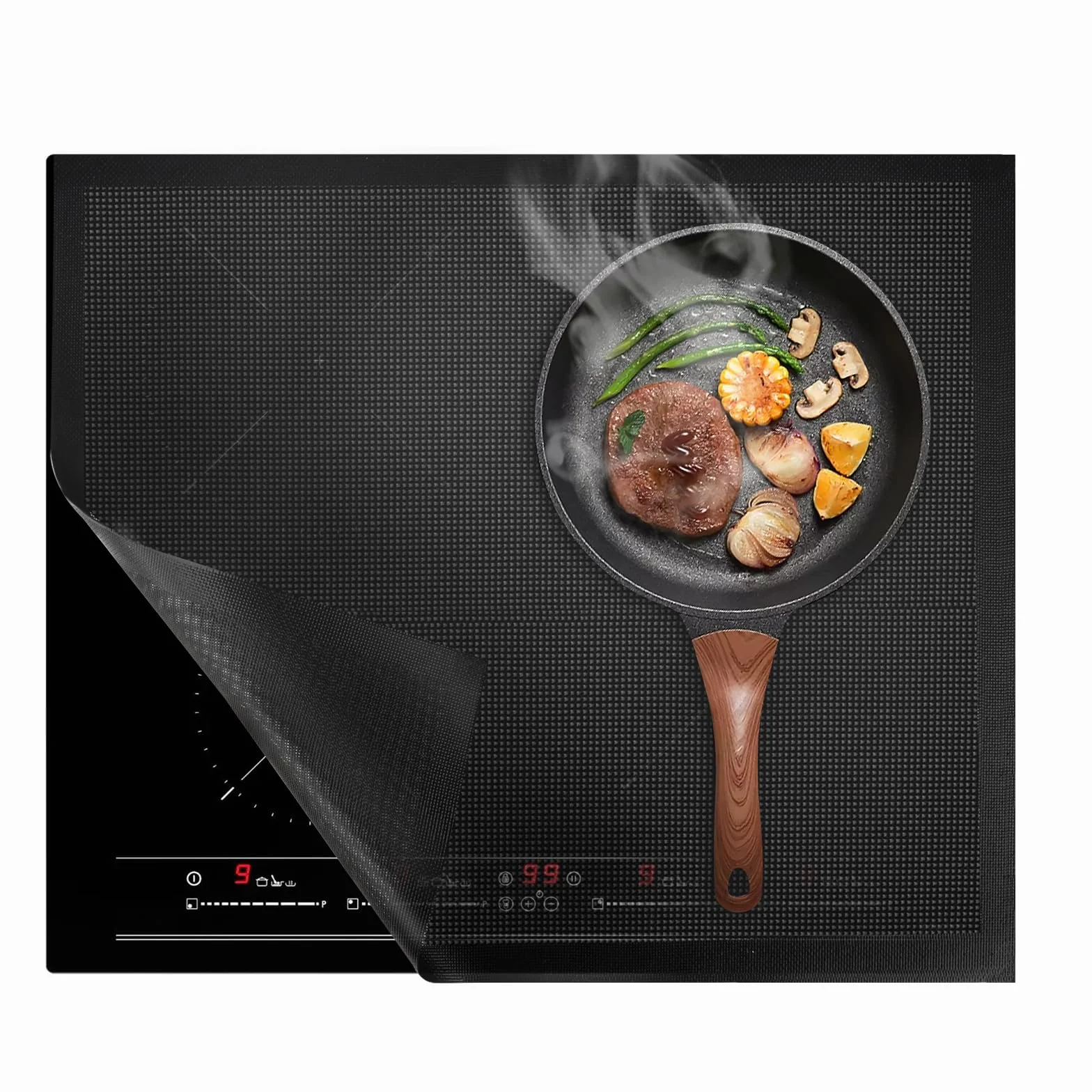 60x52cm Alfombrilla Protectora para Cocina de Inducción Protector Placa Induccion Protector de Placa de Induccion Magnética Estufa de Inducción Esterilla de Silicona