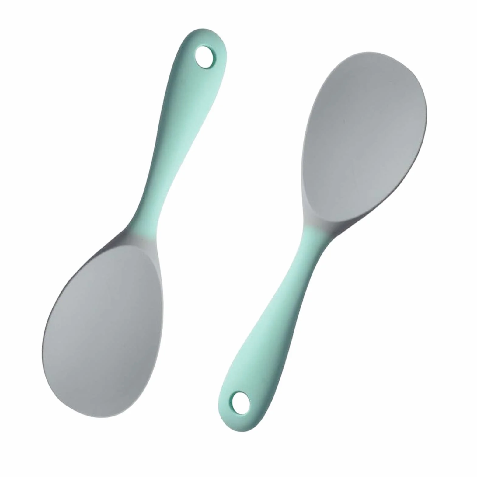 Paleta de Arroz Cuchara y Espátula de Silicona para Cocina, Cucharas Antiadherentes de Silicone para Servir