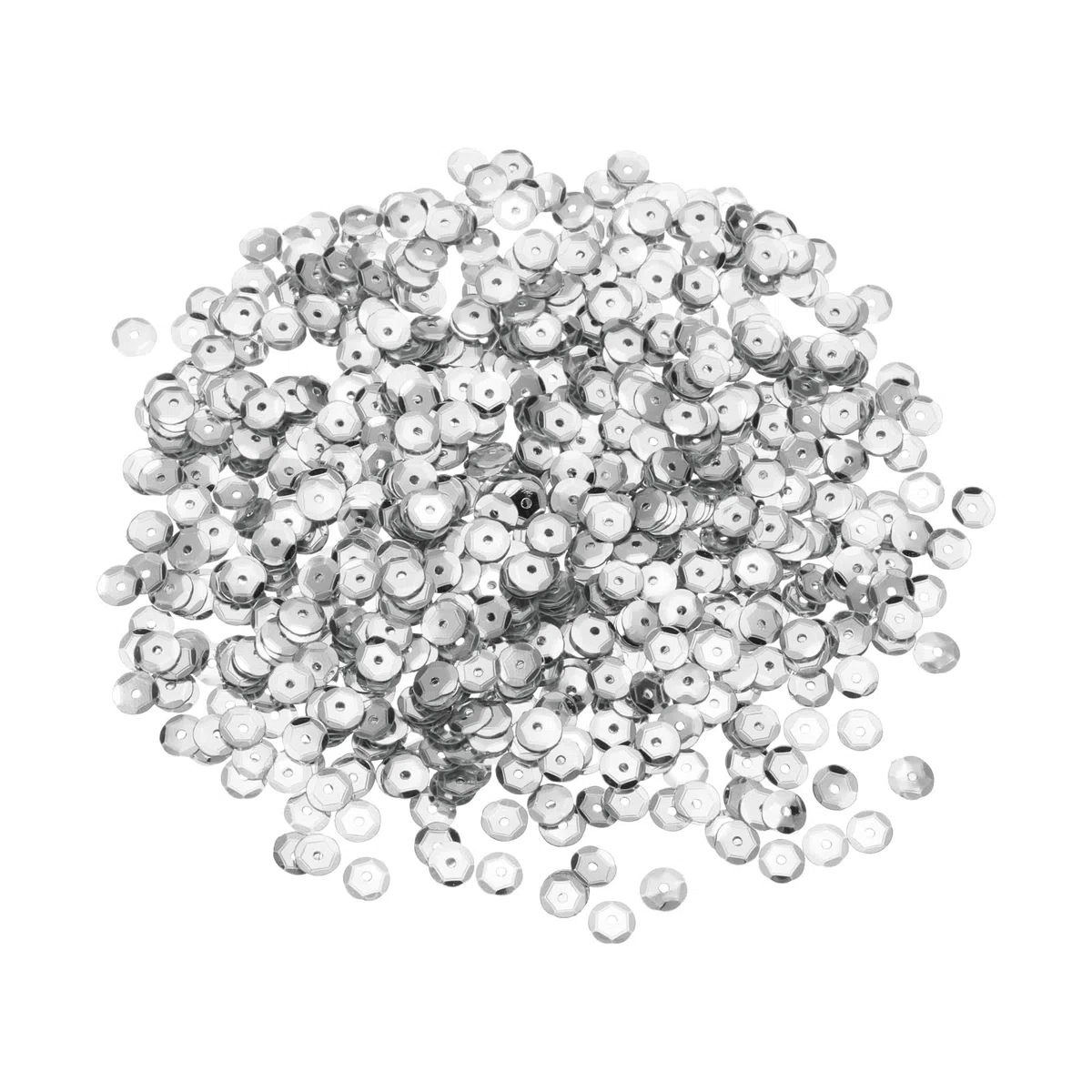 sourcing map Lentejuelas sueltas, 2000 unidades, 5 mm, parte trasera plateada, lentejuelas bordadas para joyería, manualidades, costura, tono plateado