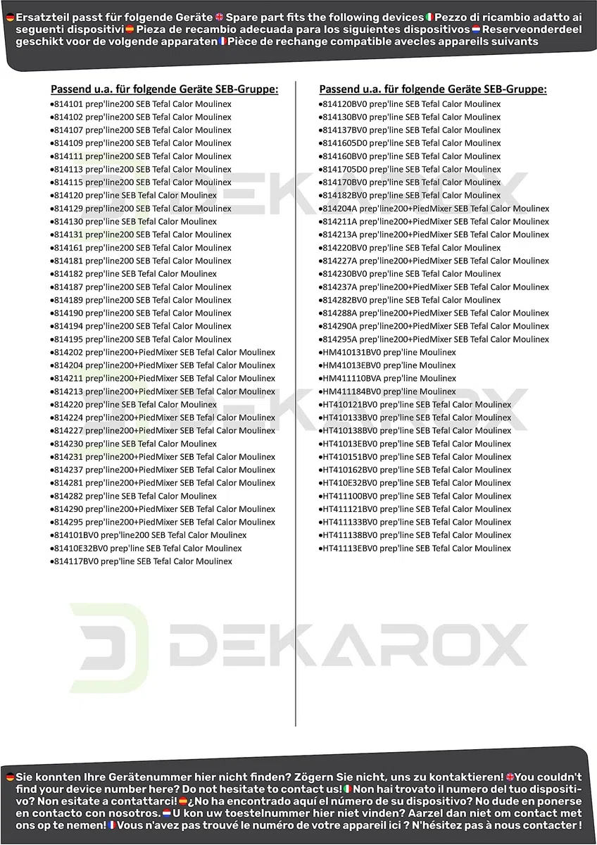Quirl - Juego de Varilla Mezcladora, Batidores para Batidora Tefal XJ-901301 y XJ901301 (Derecha e Izquierda) para Batidora de Mano Moulinex Tefal Prep'line 8140 8141 8142