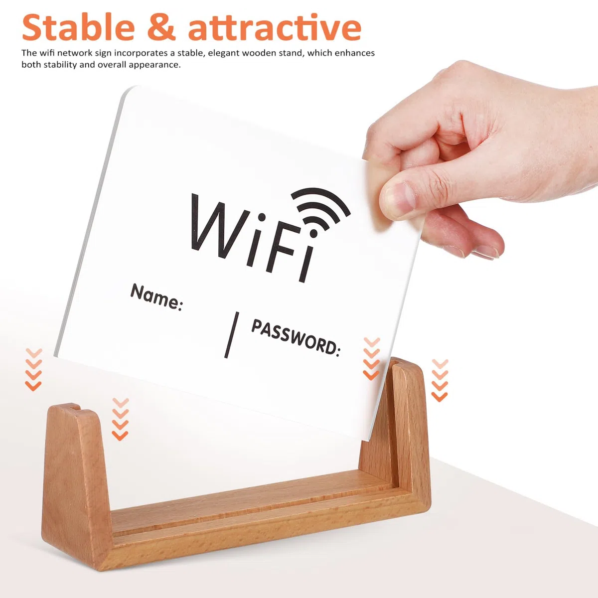 Mobestech Cartel de WiFi Soporte de Letrero de Contraseña WiFi para Negocios Señal de Acceso para Invitados