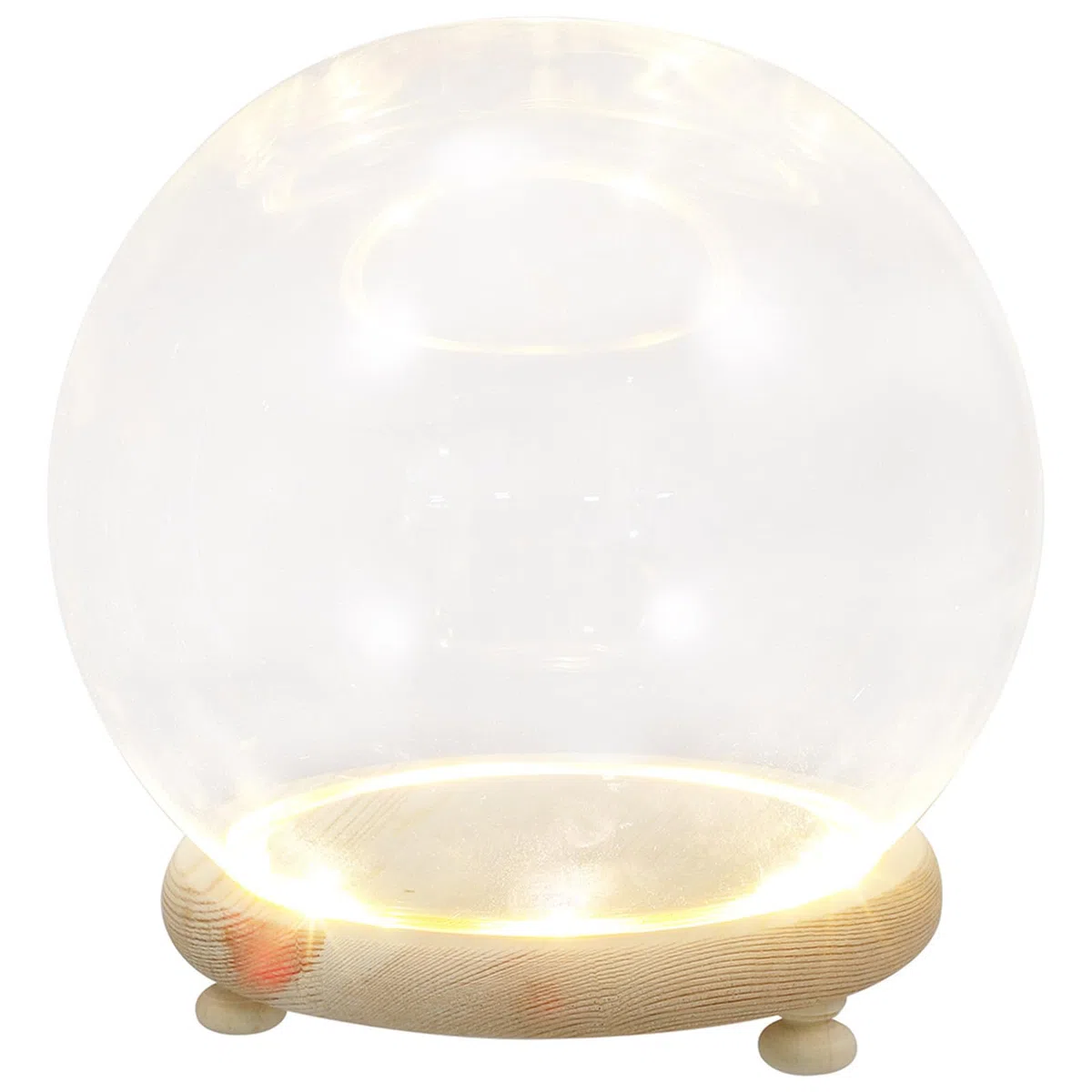 Cabilock Cúpula Cristal Base de Madera para Exhibir Flores Preservadas y Plantas Artificiales, Decoración Elegante Hogar o Obsequio Especial