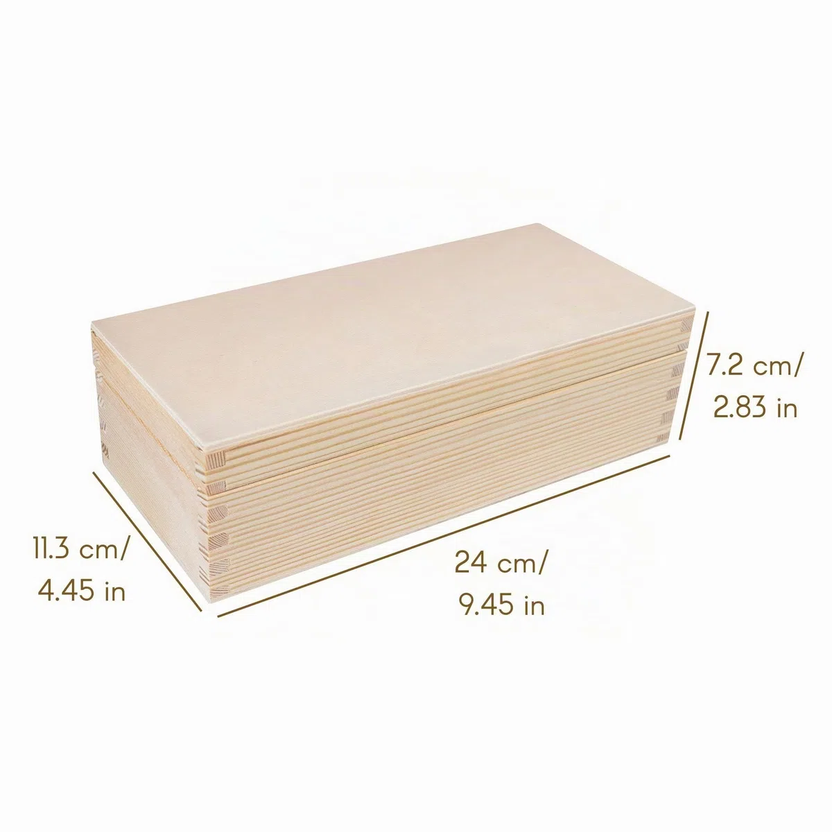 Creative DECO Larga Caja Madera para Decorar | 24 x 11,3 x 7,2 cm | con Tapa y Cerradura | Pascua Decoración Almacenaje Herramientas Decoupage | Perfecta para Objetos de Valor Juguetes