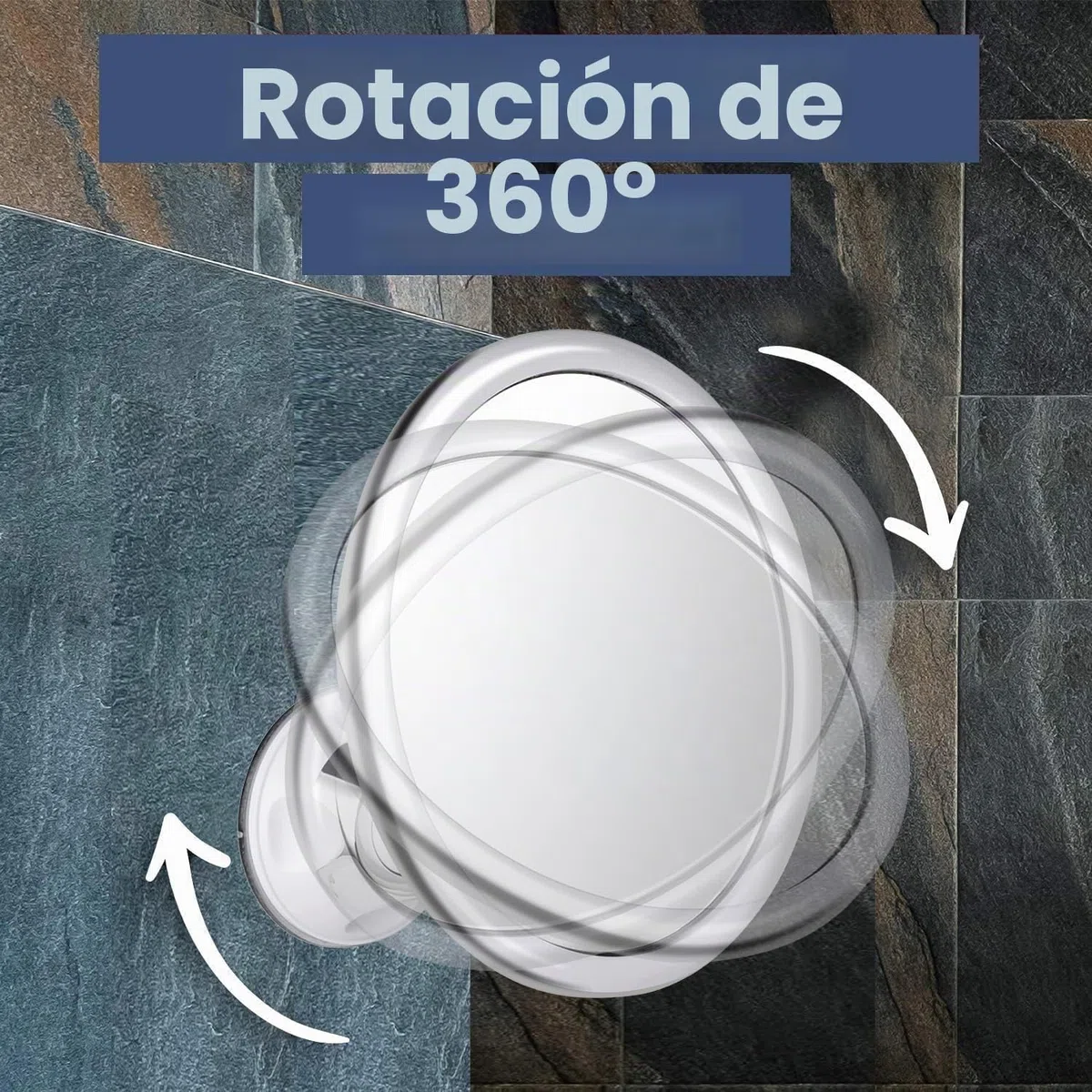 Mirrorvana Espejo de ducha redondo antiniebla para afeitar, espejo irrompible con ventosa giratoria de 360 grados para hombre y mujer, 17 cm (cromo clásico)