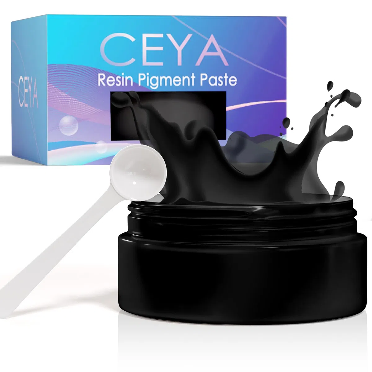Ceya Pasta de pigmento de resina epoxi, 100 g, pigmento de pintura epoxi negra, tinte de resina epoxi opaca, pasta de color altamente pigmentada para resina epoxi, manualidades, manualidades, tazas