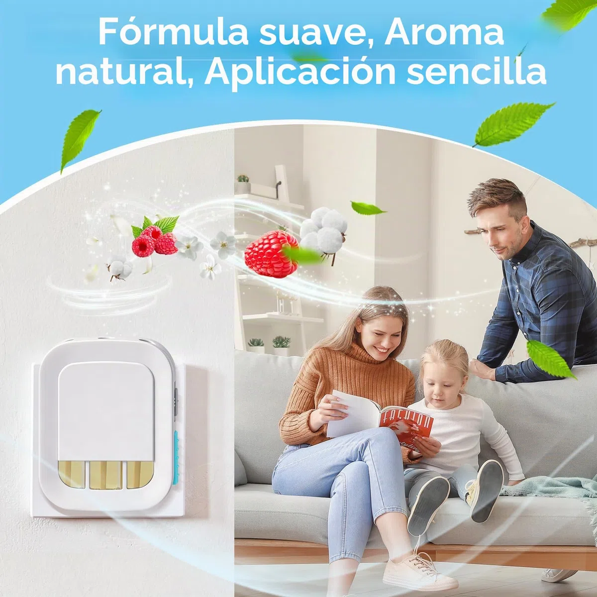 Ambipur 3VOLUTION Recarga Ambientador 160 ml 8 recambios Primavera Lino Algodón Océano Frambuesa Jazmín Frutos Rojos