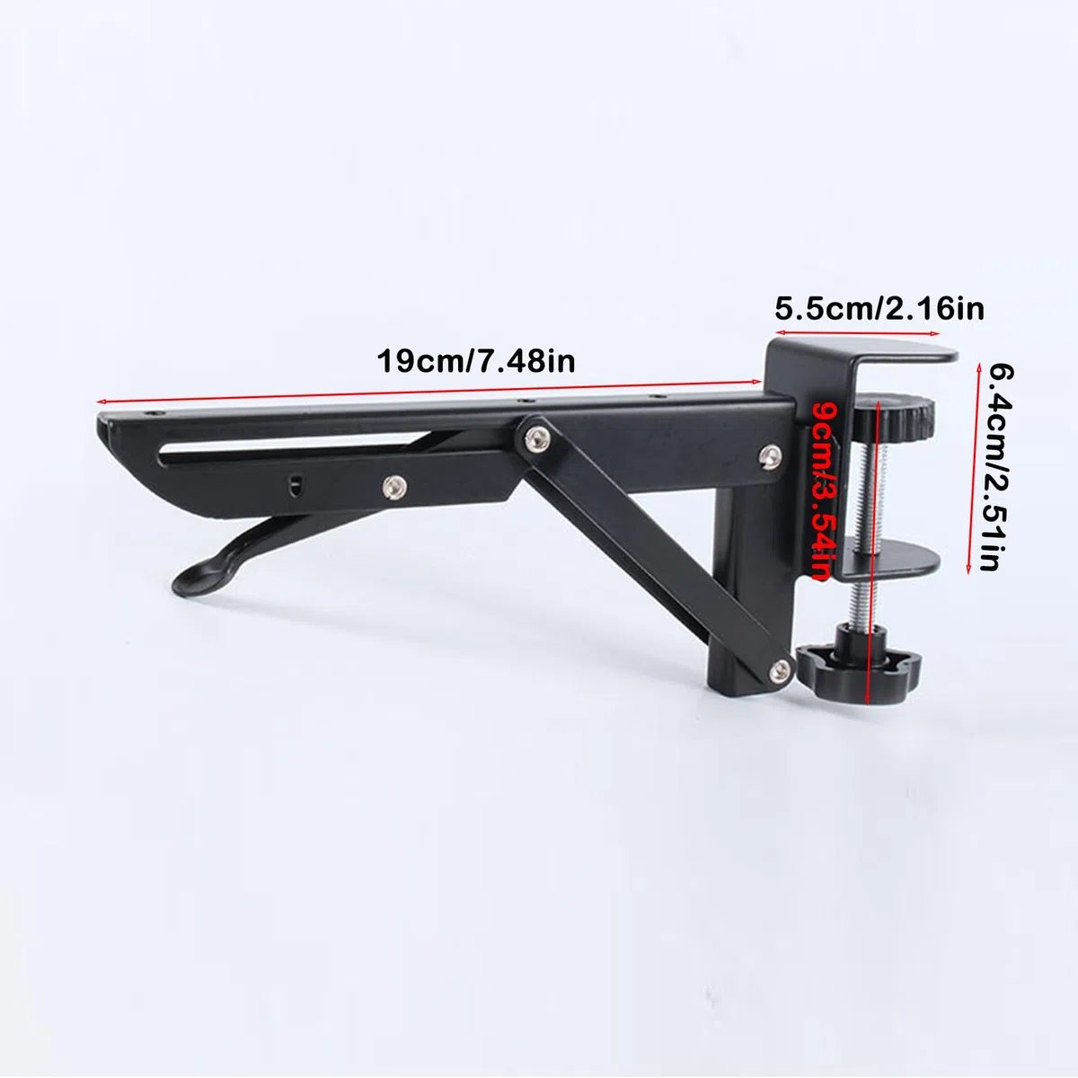 2 Piezas Teclado Plegable Soporte Bandeja Estantería Soporte Plegable para Bandeja de Teclado Soporte Extensible Plegable para Mesas de Ordenador y Escritorios de Oficina (Negro)