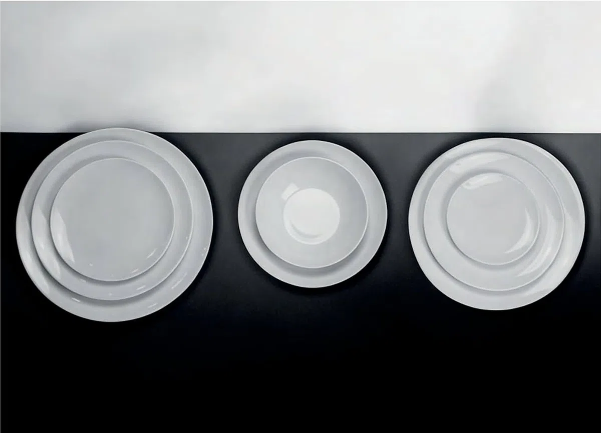 summa Pack de 6 platos llanos coupe blancos - 15cm - Colección Alba - Platos de Porcelana de altas prestaciones - Diseño elegante - Uso en casa y restaurantes