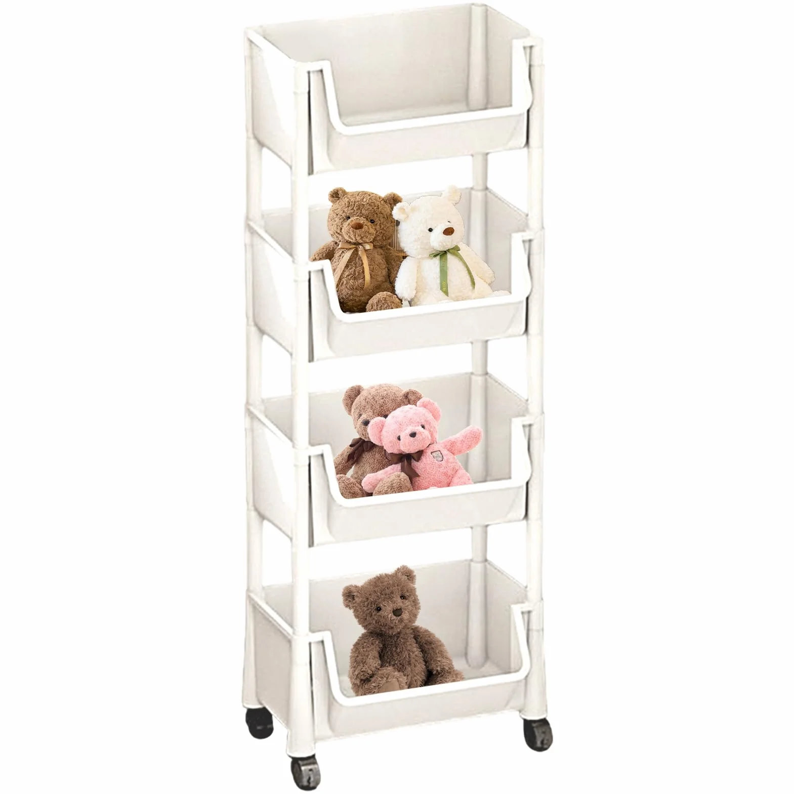 Carrito Multicapa, Carro Multiusos – Carro Porta Libros Multicapa | Organizador de Aperitivos para Juguetes, papelería, para Habitaciones pequeñas, Espacios Estrechos para Sala de Estudio, Aula