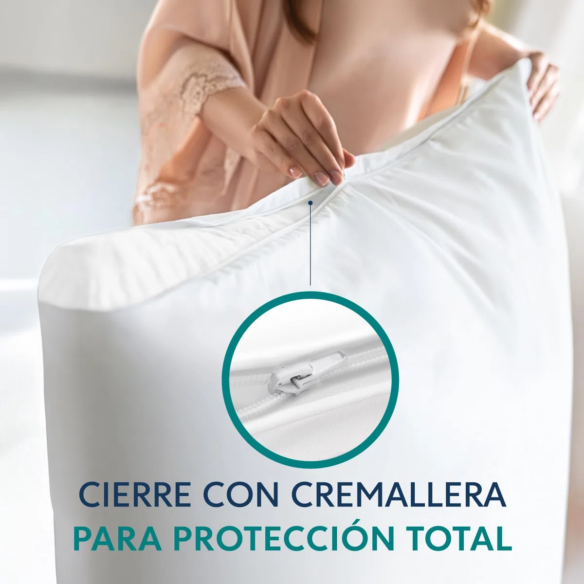 Dreamzie - Juego de 2 Funda de Almohada Antiacaros - Protector Almohada 50x70 cm - Funda Antiacaros Transpirables y Lavables a 95°C