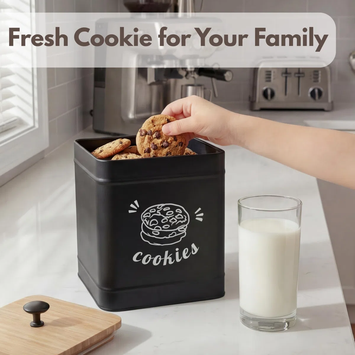PERFNIQUE Tarro de galletas con tapa hermético, de 3,5 L, con tapa de bambú, bonito contenedor de almacenamiento de alimentos para dulces, galletas, postres