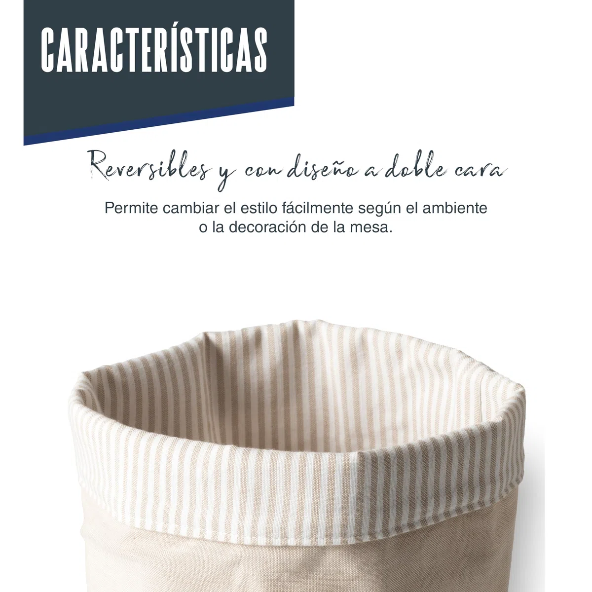 LACOR - 60090 - Panera Cream, Algodón, Viscosa, Apto para lavadora, Plegable, Multiusos, Reversible, Apilable, Poliéster, Ø 20 cm