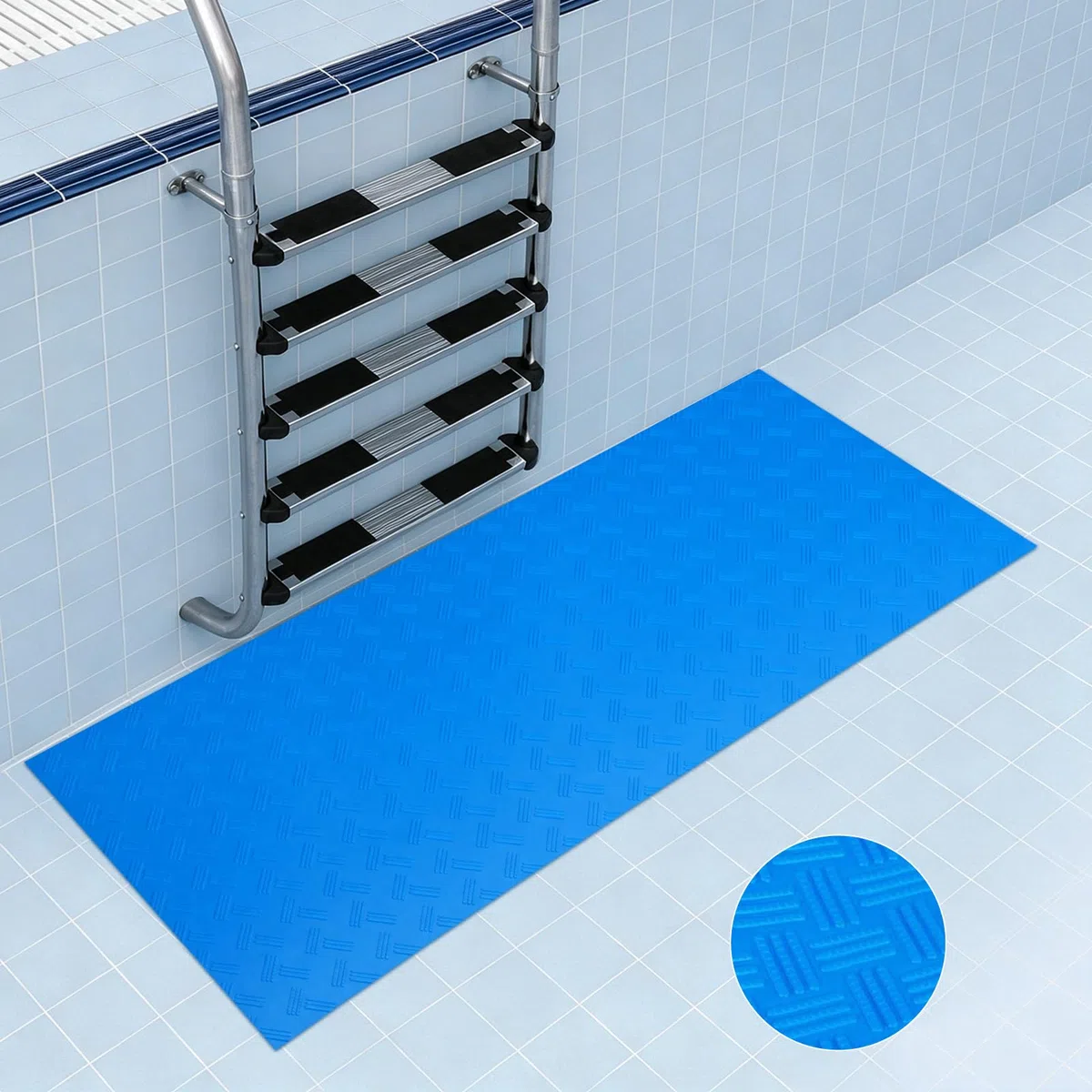 Alfombrilla Escalera Piscina 23 x 90 cm, Alfombrilla Antideslizante para Escaleras de Piscina, Alfombra para Escalera de Piscina, Antideslizante Alfombrilla Protectora para Escalera de Piscina