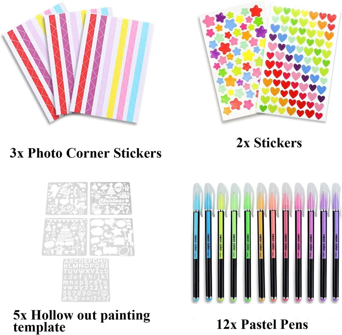 Álbum de fotos DIY, álbum de recortes blanco de 80 páginas, adecuado para insertar, equipado con pegatinas y otros accesorios, se puede utilizar como regalo conmemorativo, regalo de San