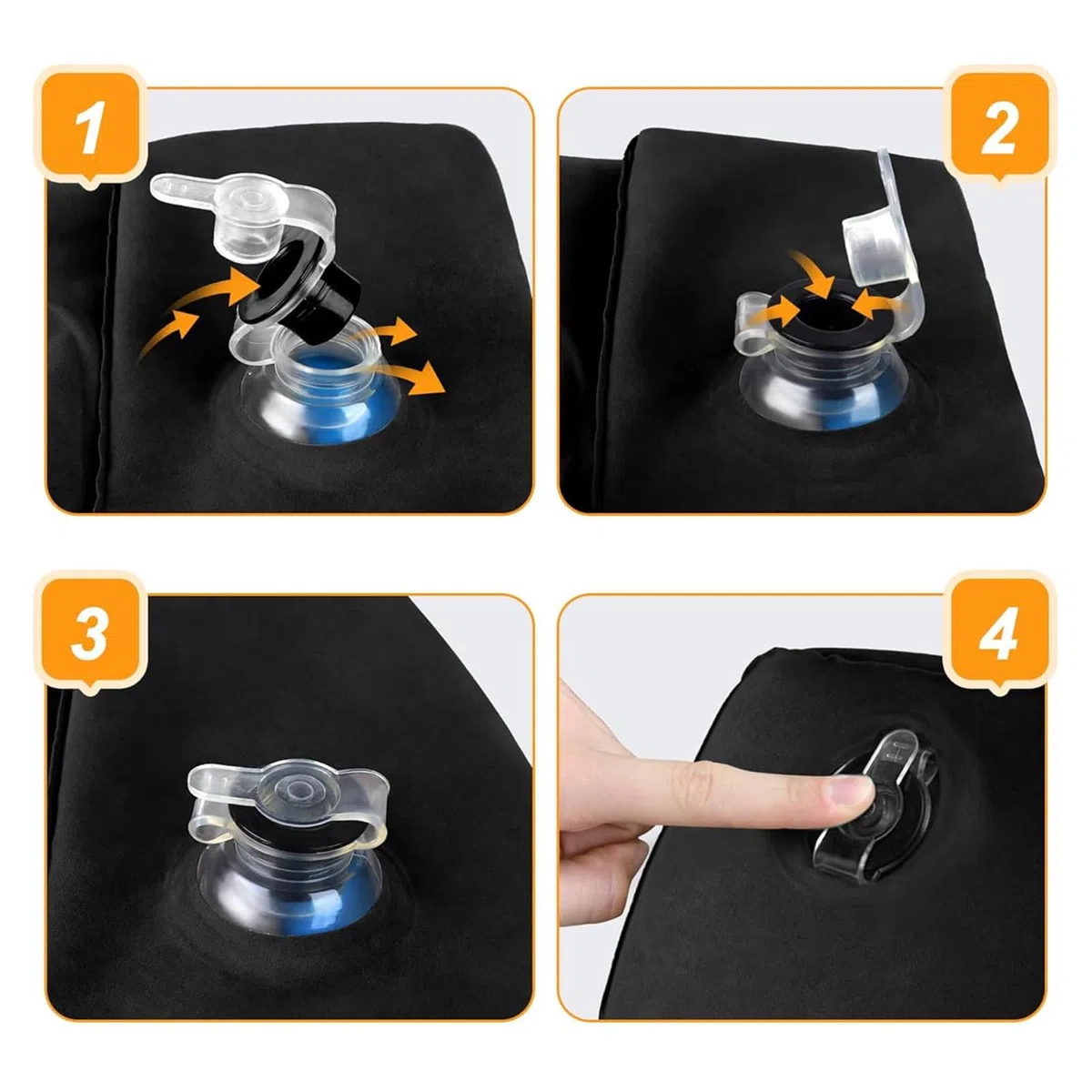 Reposapiés de viaje, cojín de reposapiés ajustable en altura, Almohada Inflable para descansar los pies en aviones, autobuses, trenes, oficina y niños, para dormir en vuelos largos (Negro)