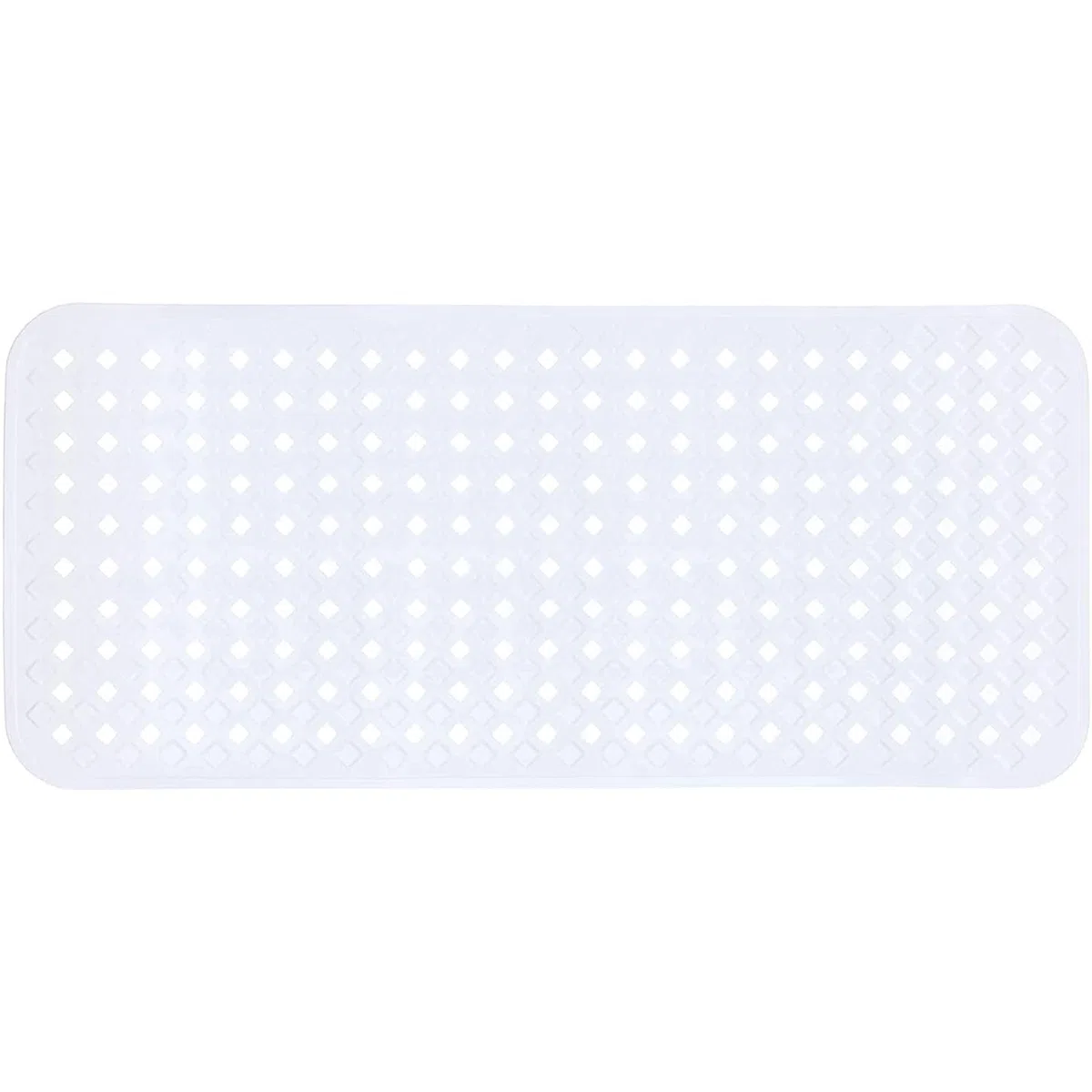 TranquilBeauty Alfombrilla de baño Antideslizante con ventosas, Corte de Diamante, antimoho, Lavable a máquina, Alfombrillas de bañera sin látex, Ideal para Ancianos y niños 80 x 40 cm Blanco