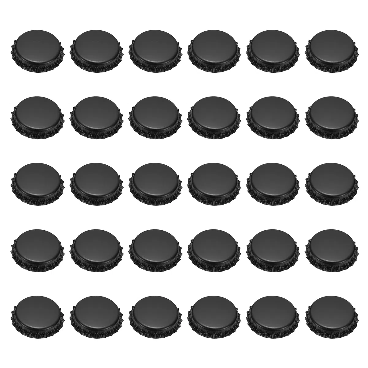 sourcing map 60 tapas para botellas de cerveza absorbentes de oxígeno, tapas de corona de 32 mm para refrescos, cerveza, vino, cerveza, cerveza, colgantes o álbumes de recortes, color negro