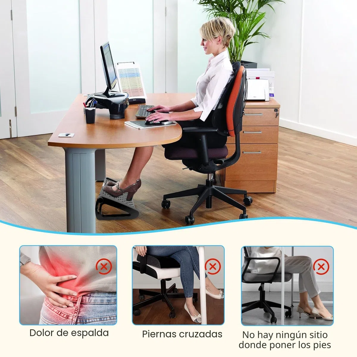 VFANDV Reposapies de Oficina, Reposa pies Reposa pies Reposapies Escritorio Reposapiés Ajustable en 6 Niveles, Reposapiés Ergonómico para Oficina, Hogar, Viajes, Negro