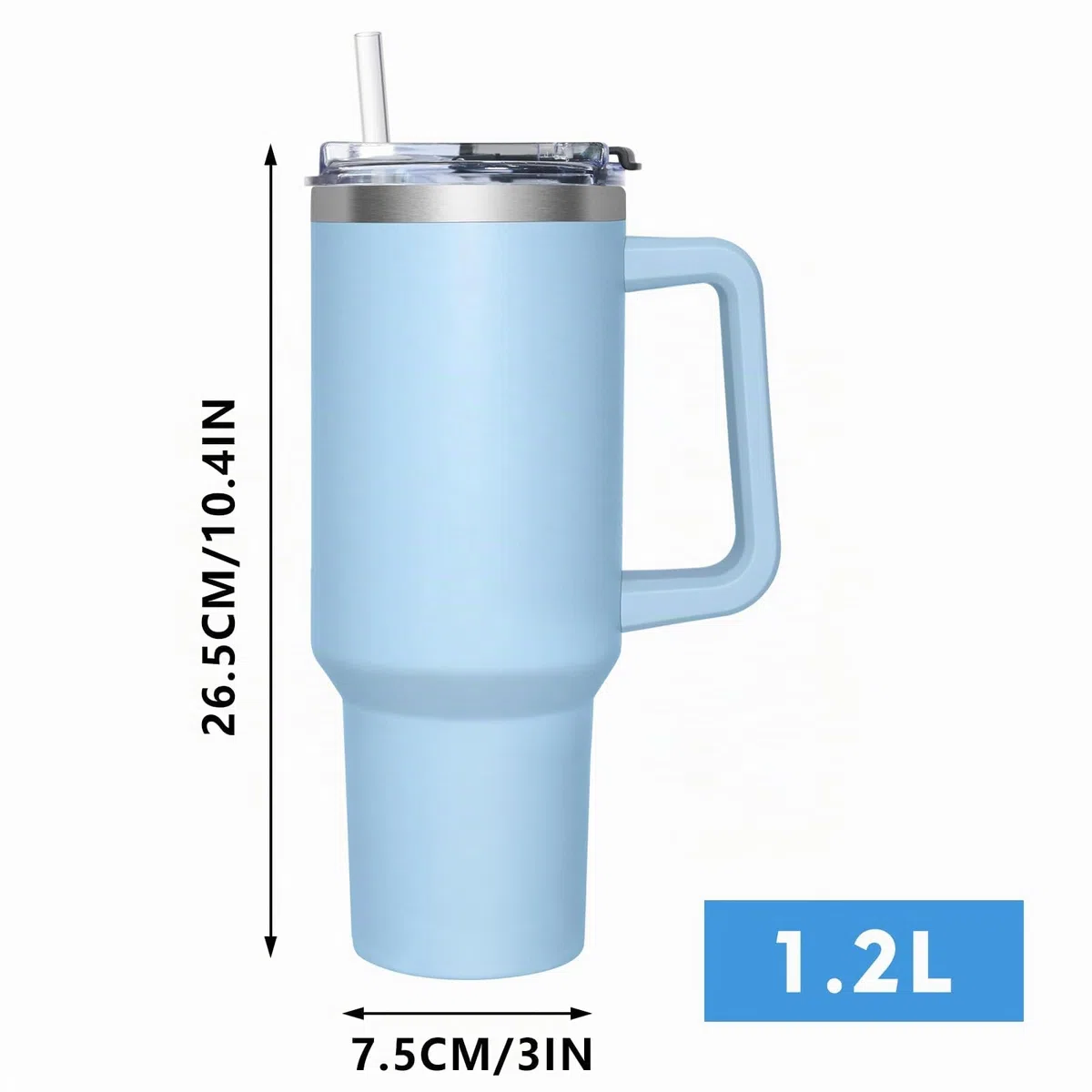Taza de Cafe con Tapa 2 en 1, 1180 ml Taza Termo Cafe Para Llevar, Vaso Termico con Tapa y Pajita, Travel Mug de Acero Inoxidable con Asa
