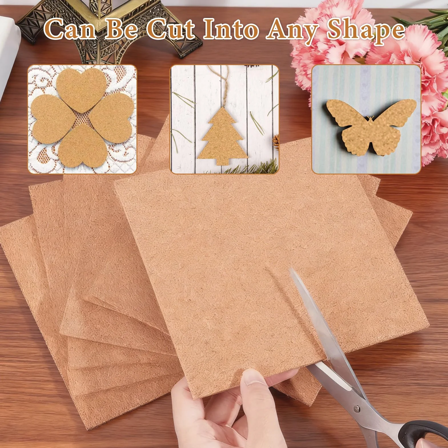 6 Piezas Corcho, 30 X 21 Cm, Hojas de Corcho, Placas de Corcho para DIY, Decoracion Pared(Sin Reverso Autoadhesivo)