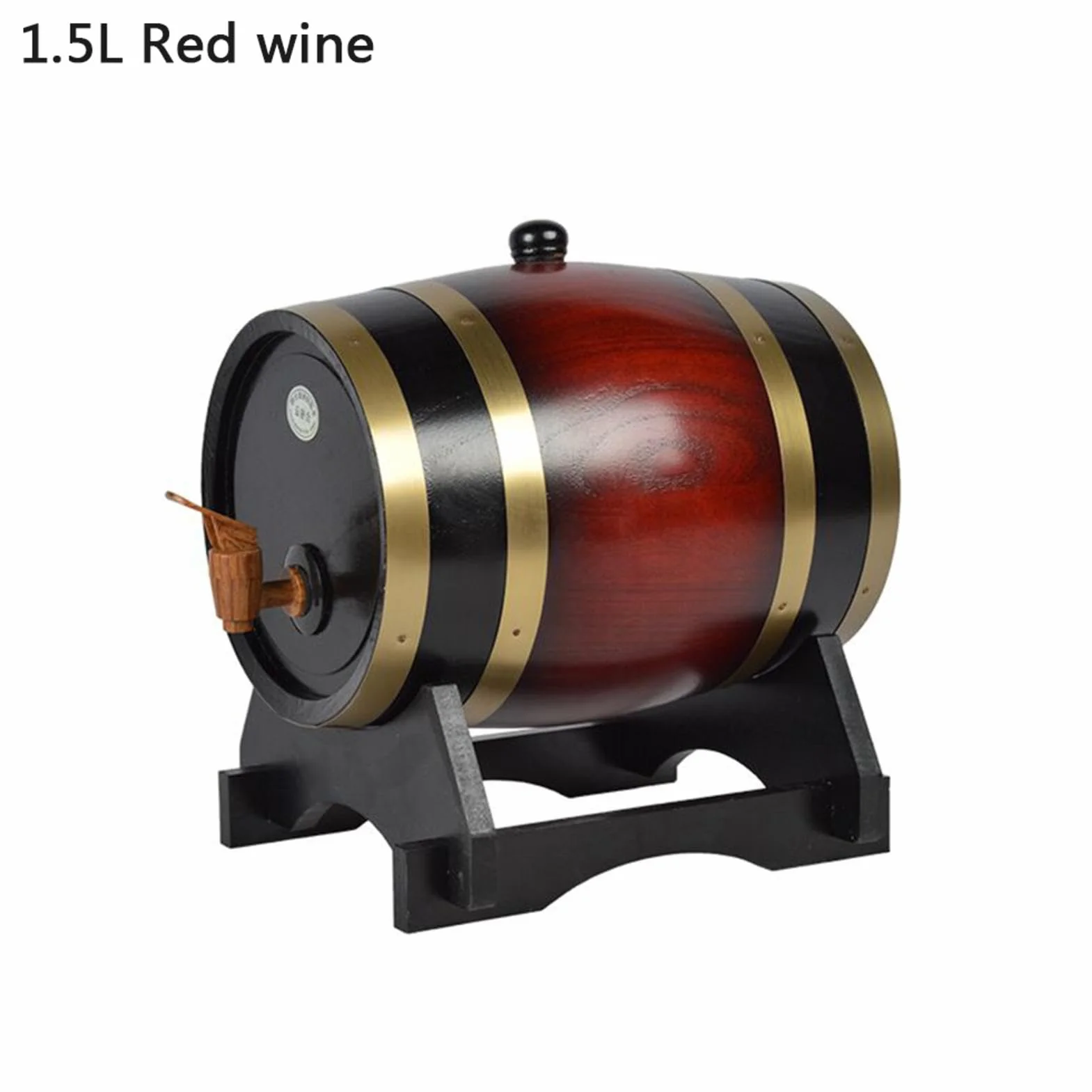 Barril de Envejecimiento de Roble - Barril Personalizado de 1,5 L y 3 L, Dispensador de Barril de Whisky con Sellado | Barril de envejecimiento de roble con soporte y espiga, barril de madera para beb