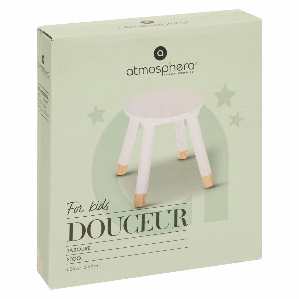 ATMOSPHERA CREATEUR D'INTERIEUR Taburete Infantil Douceur Blanco 26 cm