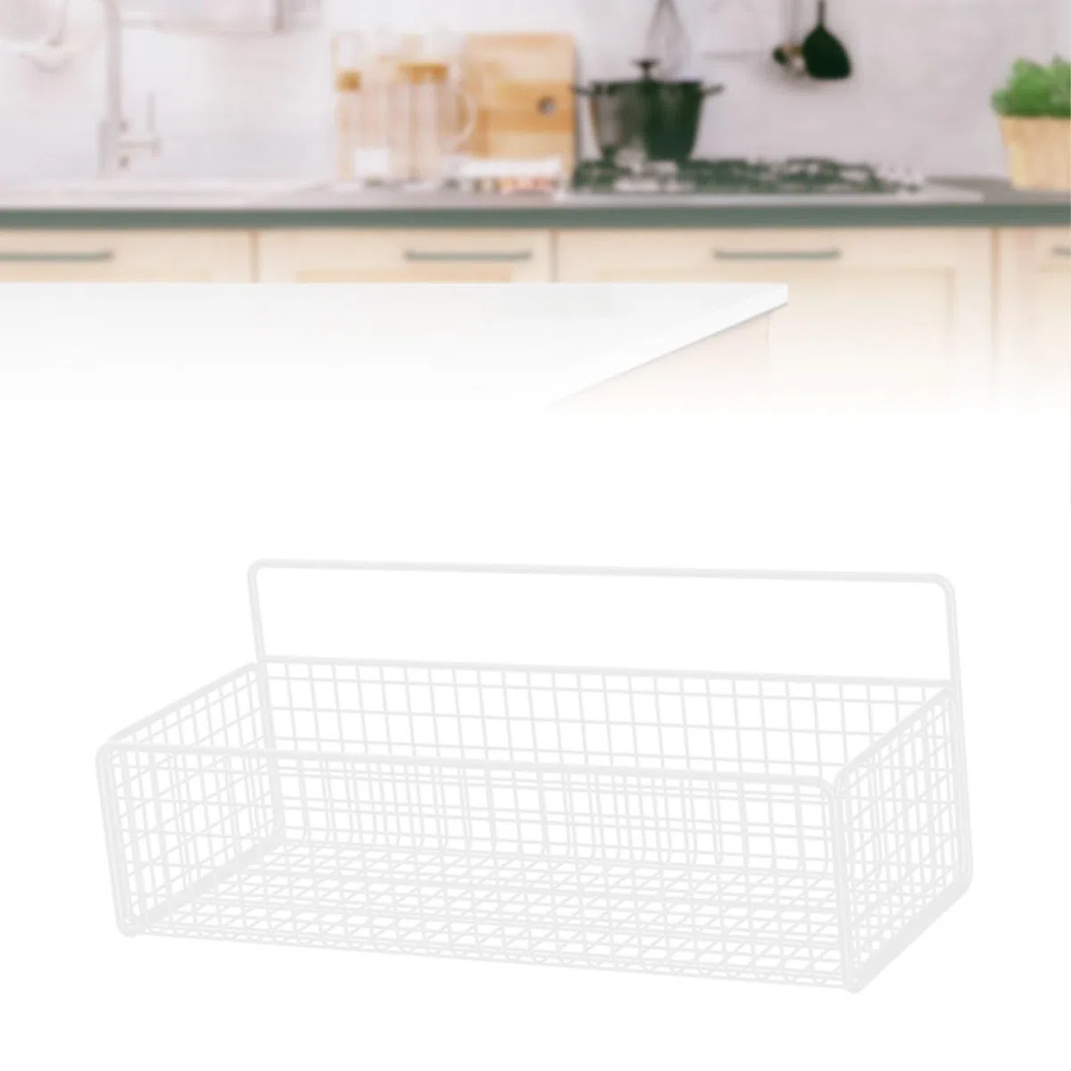 Cestas de almacenamiento colgantes, estante de almacenamiento para colgar en la pared, cesta de basura de alambre de hierro portátil multifuncional para cocina, baño, estante de (White)