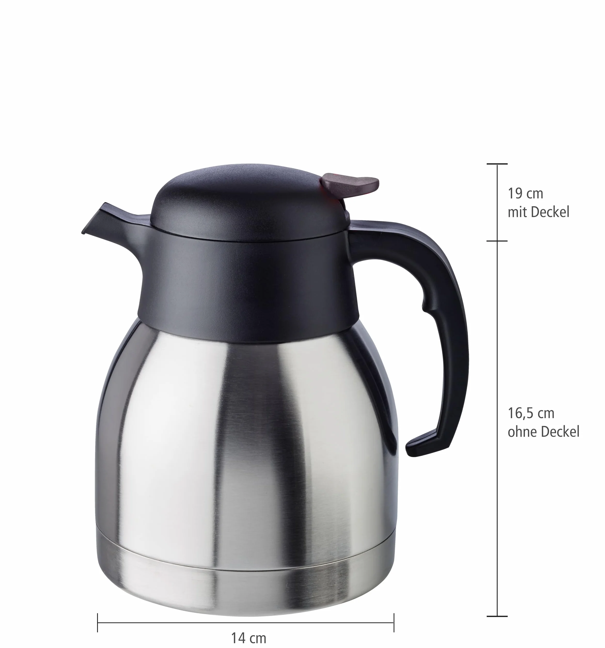 APS – Jarra térmica ( – Classic de acero inoxidable y polipropileno, diámetro de 14 cm, altura: 19 cm, 1 L)