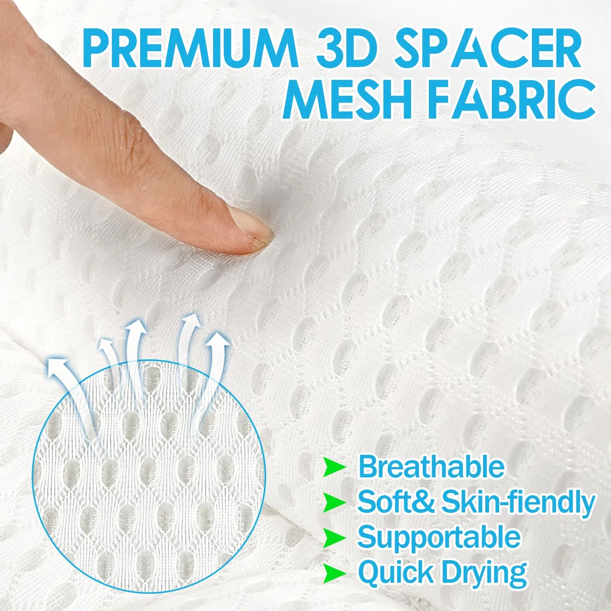 Almohada Bañera, Malla 4D Almohada de Baño, Almohada para Bañera con 6 Ventosas Antideslizantes, Reposacabezas Ergonómico, Puede soportar la Cabeza, el Cuello, la Espalda, para Bañera de Hidromasaje