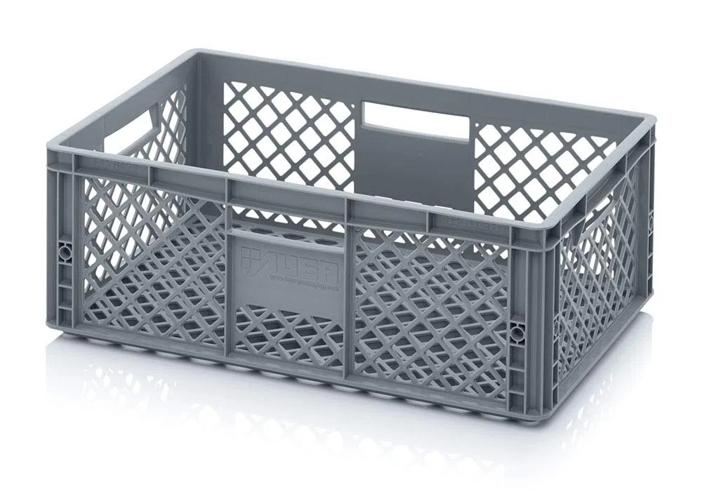 Euro Contenedor perforado EO 64/22 Caja de panadería 60 x 40 x 22 cm, caja de almacenamiento y transporte de 43 litros, apilable, cesta de alimentos, para hornear, verduras y frutas