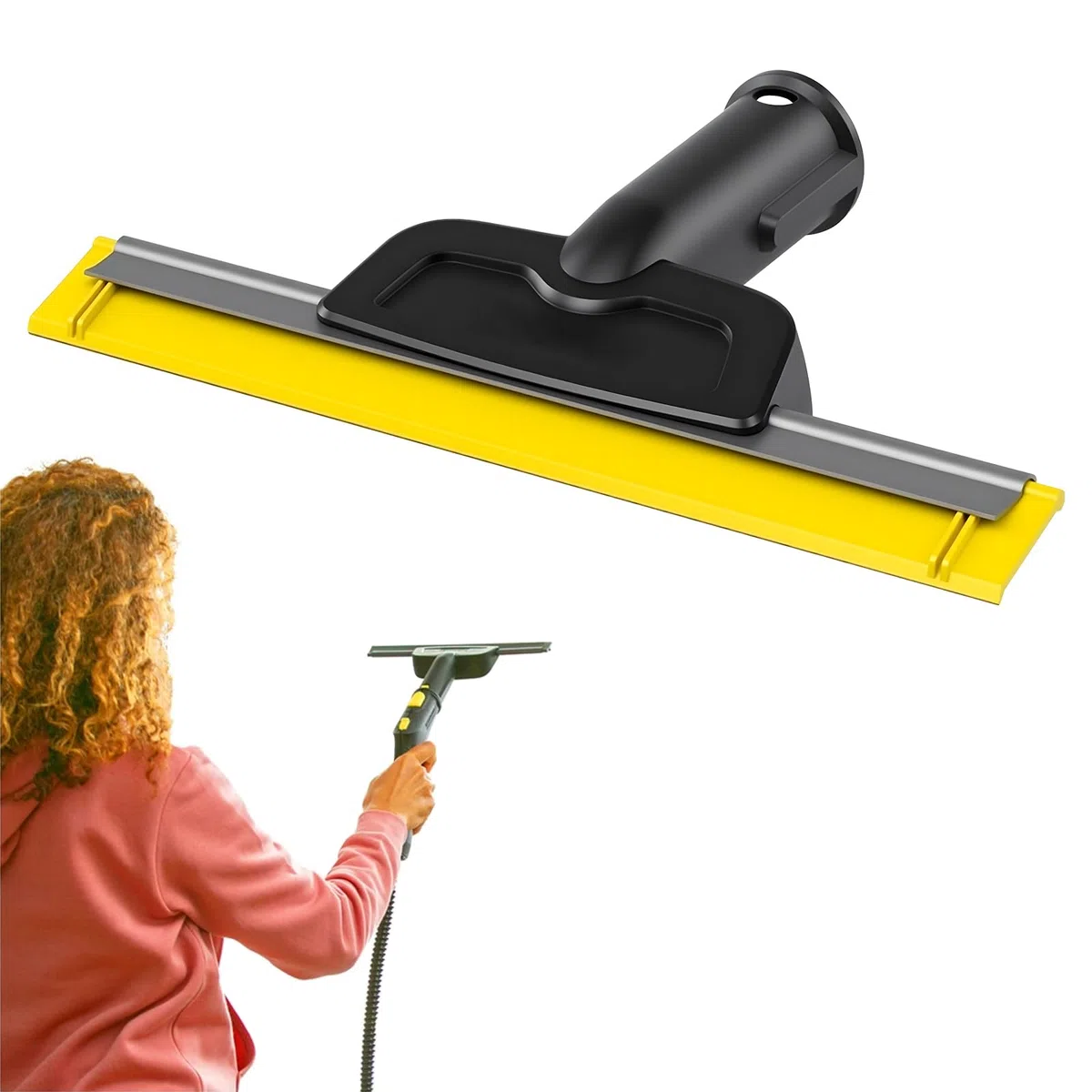 Boquilla de ventana para limpiador de vapor Karcher, accesorio de limpieza de vapor para Kärcher SC1 SC2 SC3 SC4 SC5 SC7, limpiacristales sin rayas de espejo cristal azulejos ventanas (amarillo)