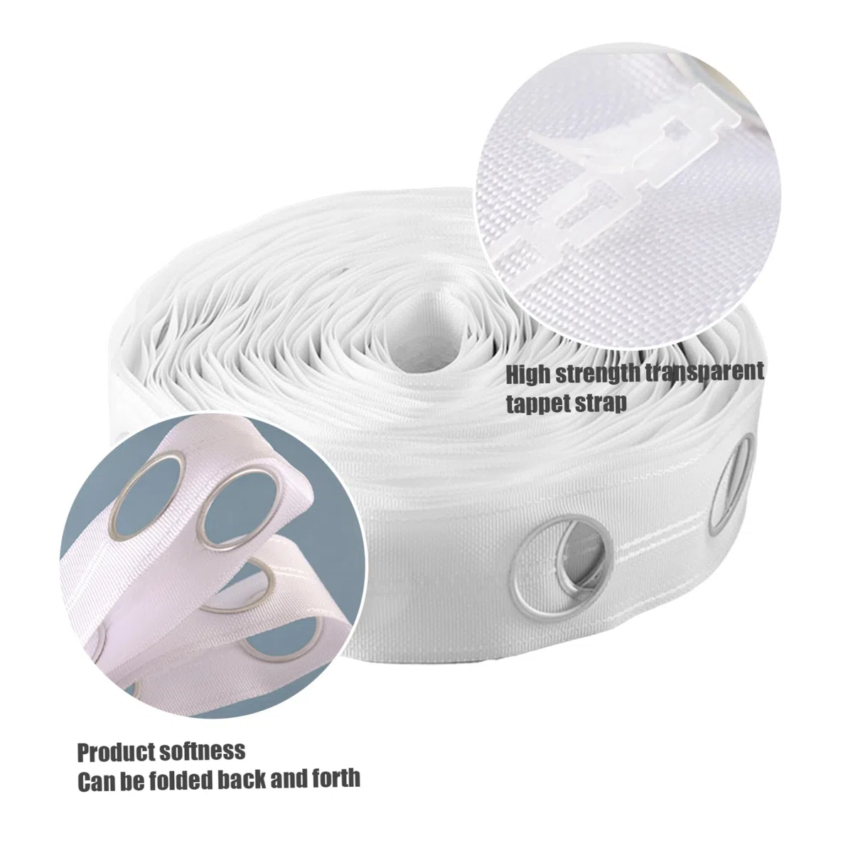 Cinta De Cabeza De Cortina 10 M 60 Agujeros 42 Mm Anti-UV Plegable Tela Polipropileno Pañería Cinta Con Ojales Oficina En Casa Superior Pañería Con Ojales