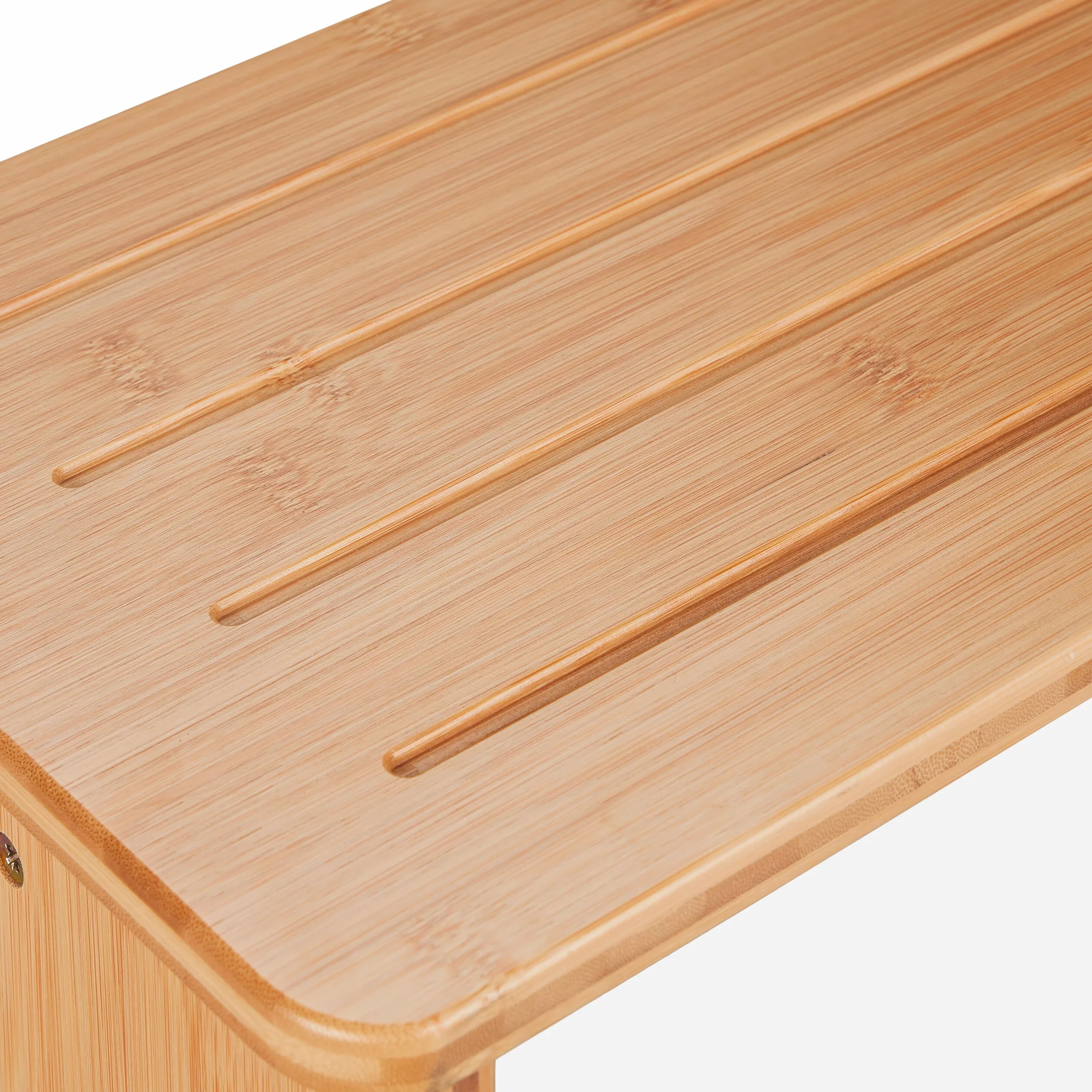 Relaxdays Banco Baño Bambú, Taburete Hogar, Banqueta Cocina o Pasillo, Soporte Plantas, 17,5 x 39 x 25 cm, Natural
