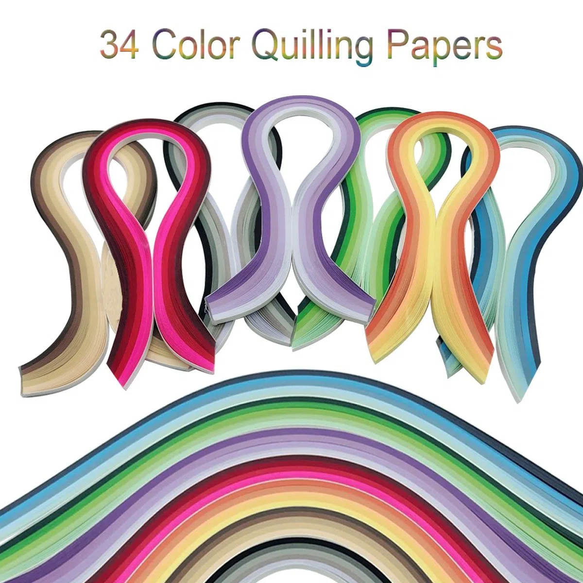 Woohome Set de Papel de Filigrana con 10 Herramientas de Quilling y 34 Colores de 700 Tiras de Papel Quilling