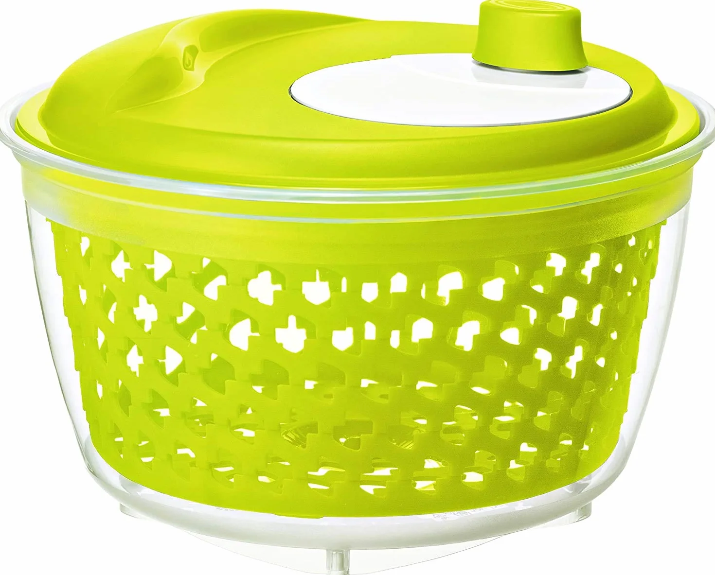 Rotho Fresh Hilandera de ensalada, Plástico (PP) sin BPA, verde/transparente, 4.5l (25.0 x 25.0 x 16.5 cm)