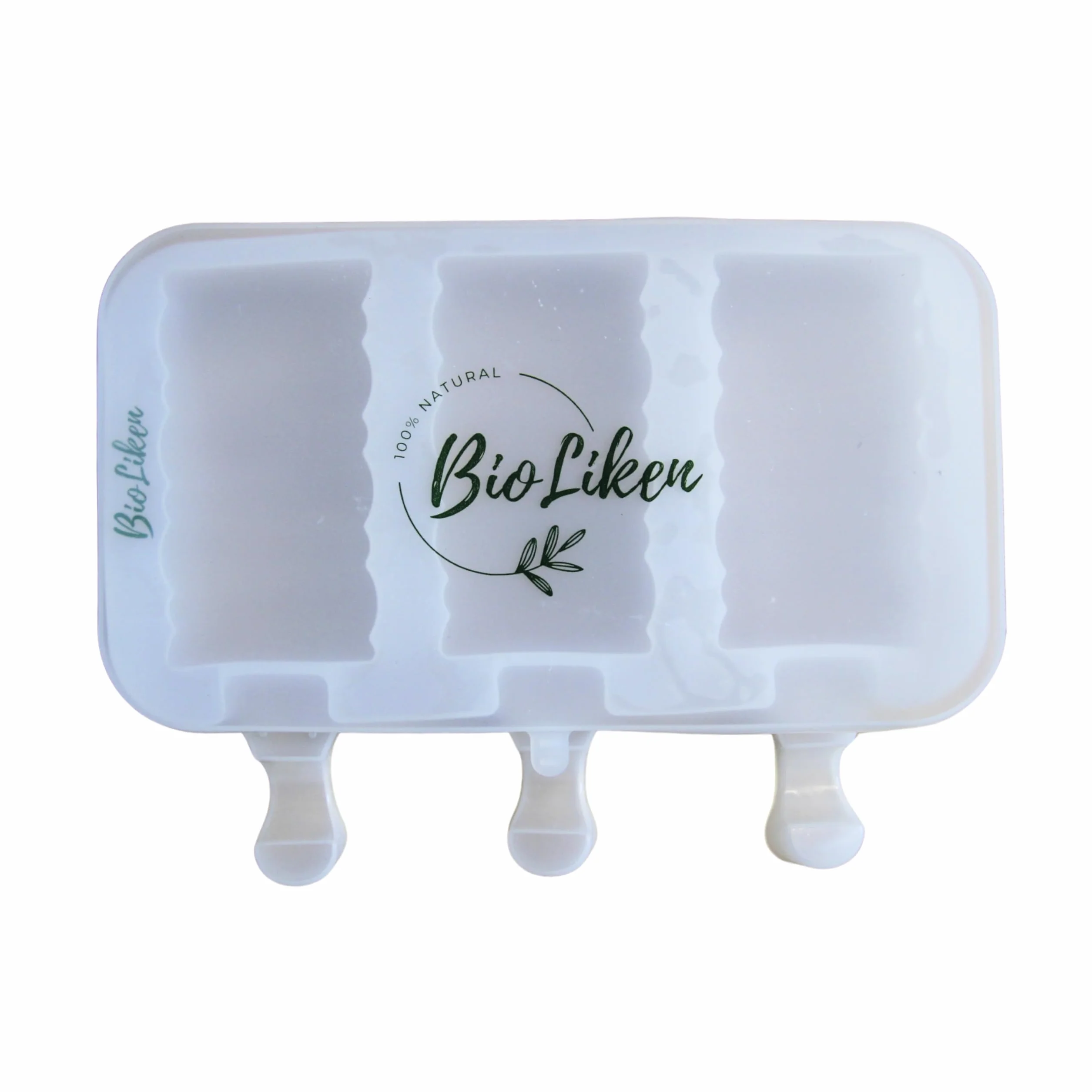 Moldes Helado de Silicona Platino Reutilizables sin BPA, 3 Cavidades, Pack x2 Unidades, Moldes para polos - Translúcido Sin Colorantes