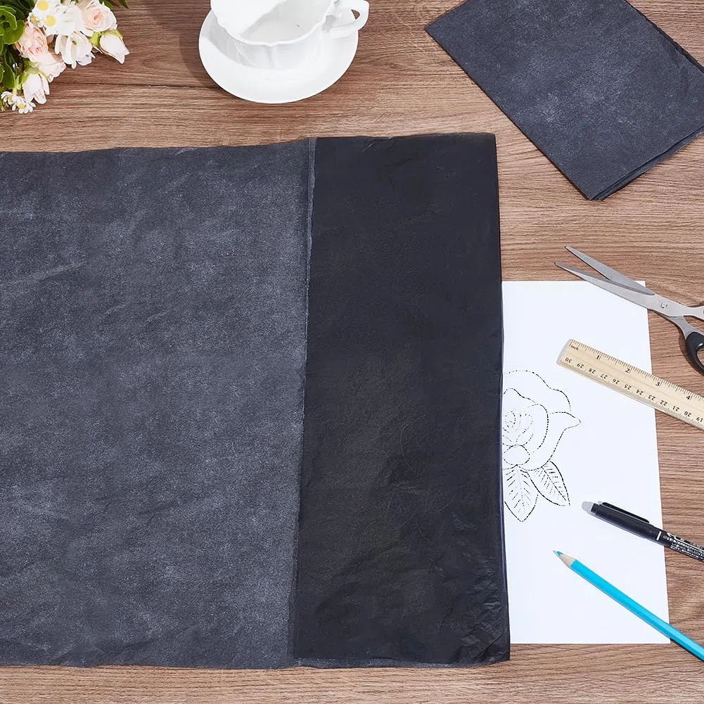 NBEADS 20 hoja de Papel de Transferencia de Grafito, Papel de Calco de Carbono de 45.5x62cm para Dibujar Patrones de Costura, Negro