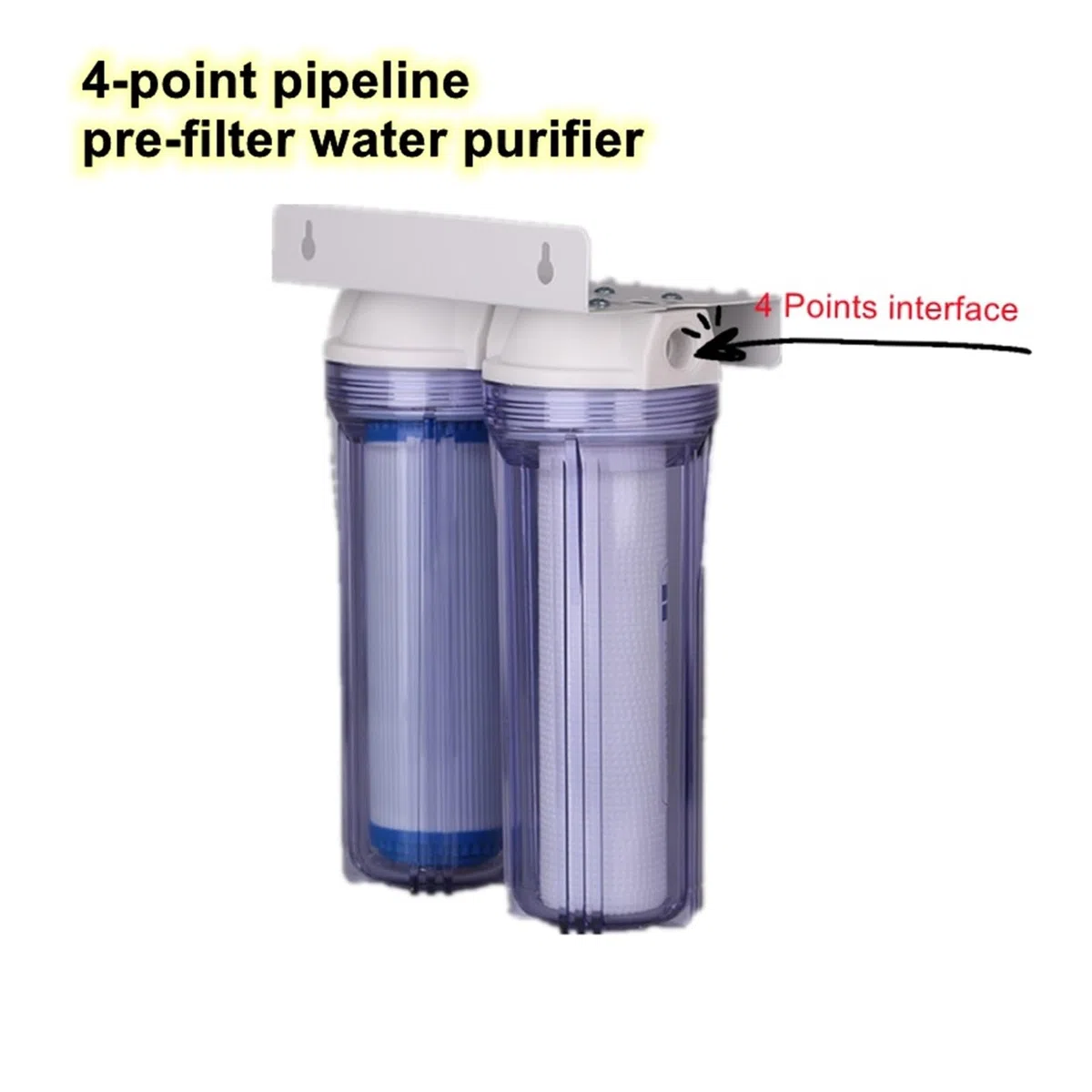 Filtros de Agua para Grifo, Filtro de agua del grifo del grifo de ósmosis inversa dual de 10 ", Cartucho purificador de agua de dos etapas espesado for la salud Cocina casera(4 points interface)