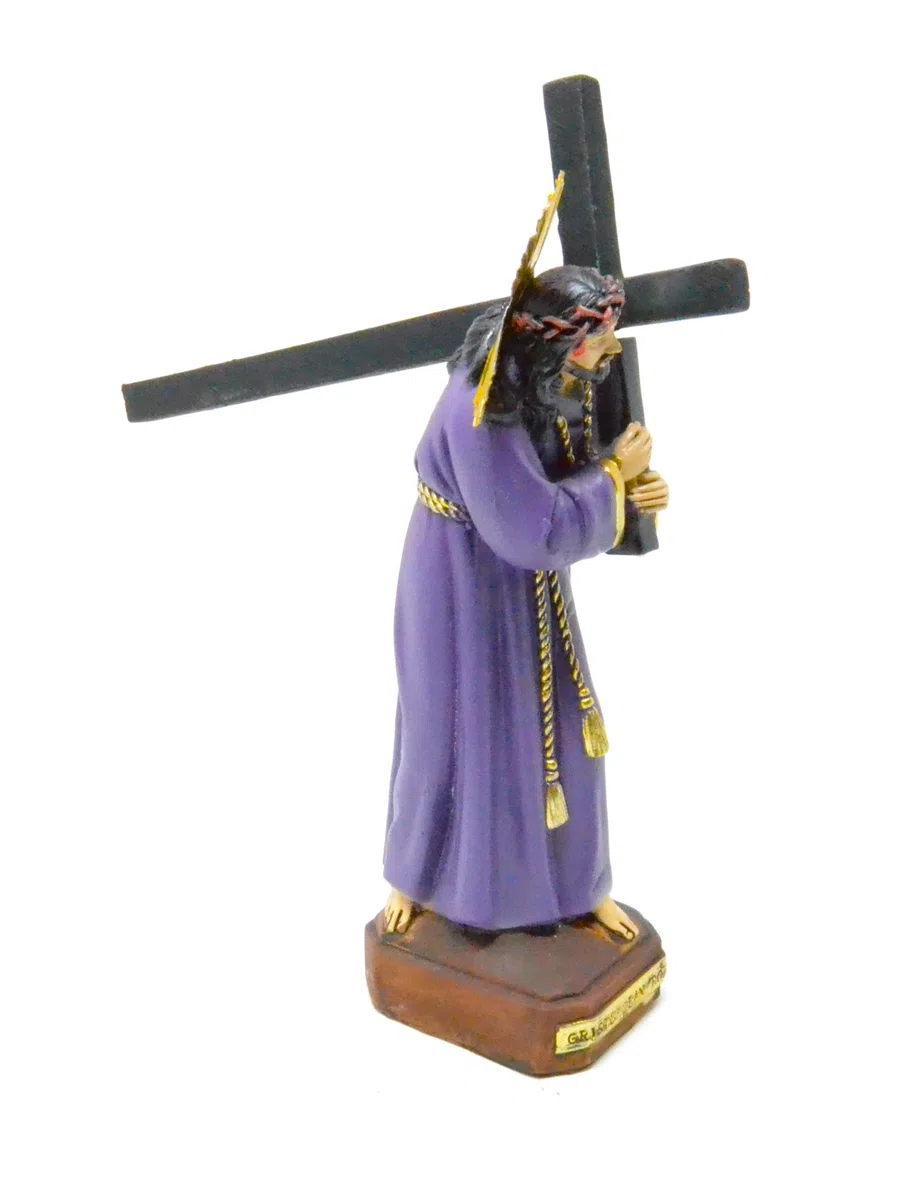 Genérico Cristo Gran Poder, 19 cm. Jesús Cargando su Cruz. Estatua Religiosa de Dios. 100844