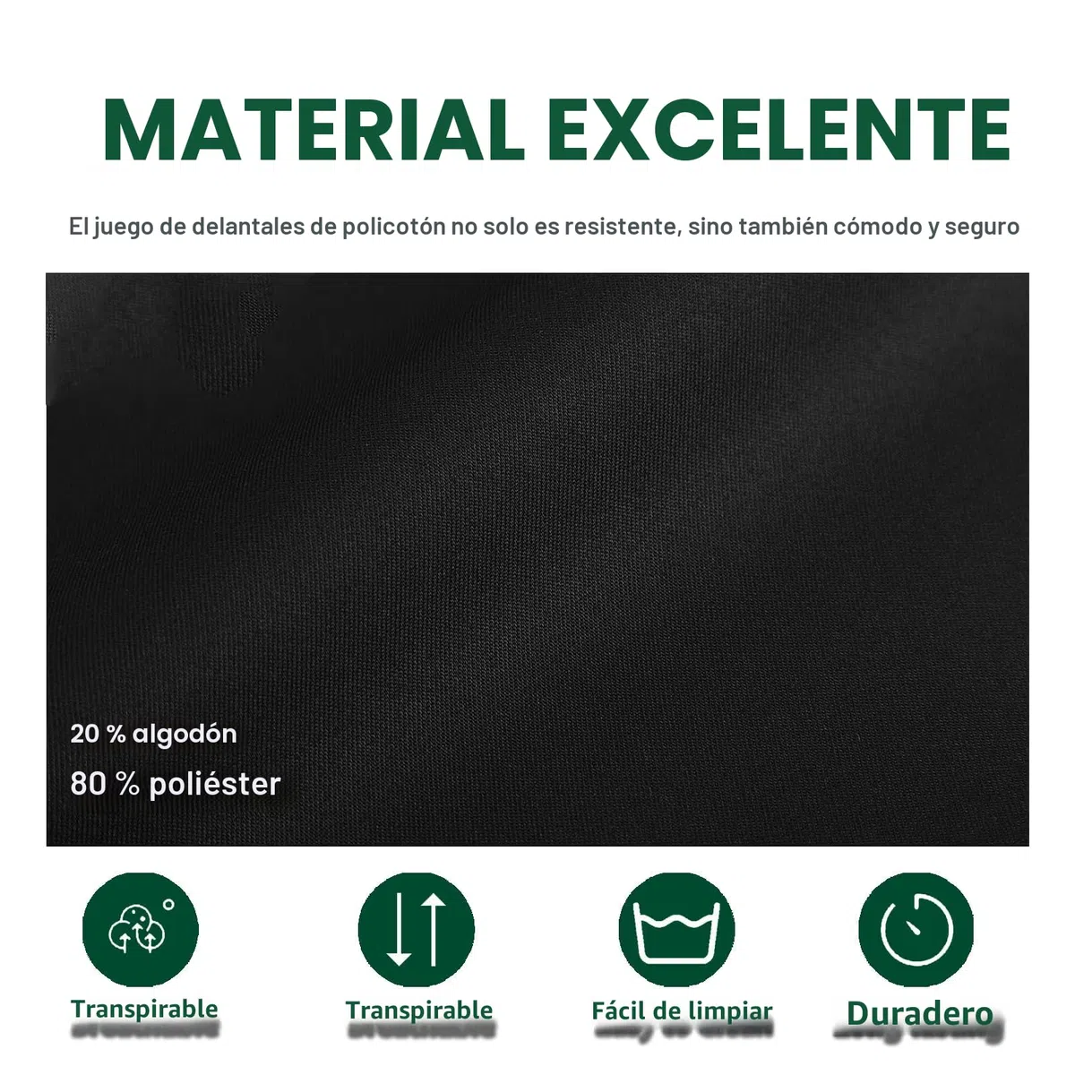 Paquete de 3 Negro Delantales, Ajustables Cocina Delantal con 3 Bolsillos para Hombres y Mujeres, Profesional Trabajo Delantal para Camarero Chef Barbero Restaurante Café Bare (Polialgodón)