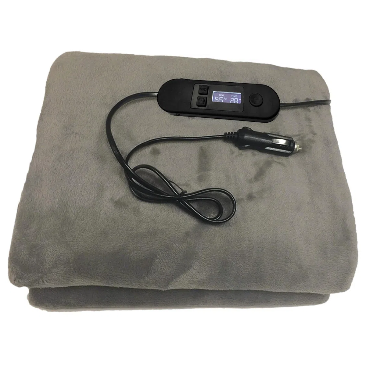 Manta eléctrica para Coche de 12 V, 100 x 70 cm, con 5 Niveles de Calor y automático, para vehículos, SUV, Camiones, Viajes por Carretera, Camping