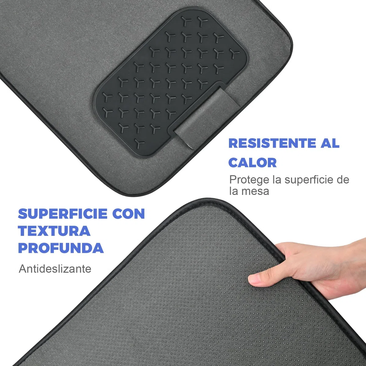 KINGRACK Alfombrilla de Planchado, Alfombra de Planchar para Plancha de Vapor, Alfombrilla de Planchado para Mesa, 79 x 42 cm,Negro