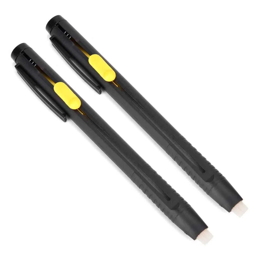 Garosa Rotulador de Tela de Cuero, Rotuladores Temporales de desaparición de desaparición Automática para Acolchar La Costura de La Confección de Ropa, 2 Piezas de Bolígrafos + 20 Tiras de Cera