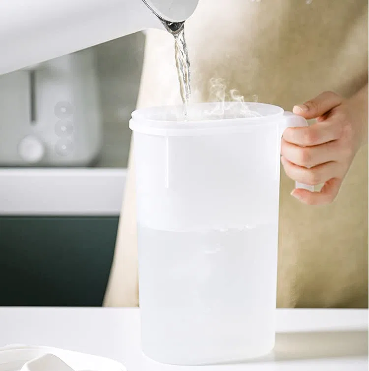 Jarra De Agua Con Tapa, 2.2L Jarra De Plástico Con Asa, Jarra Para Bebidas, Jarra De Té Helado Para Zumo Frío, Jarra De Agua Para Frigorífico, Jarra De Agua Fría Y Caliente Para Jugo, Cerveza