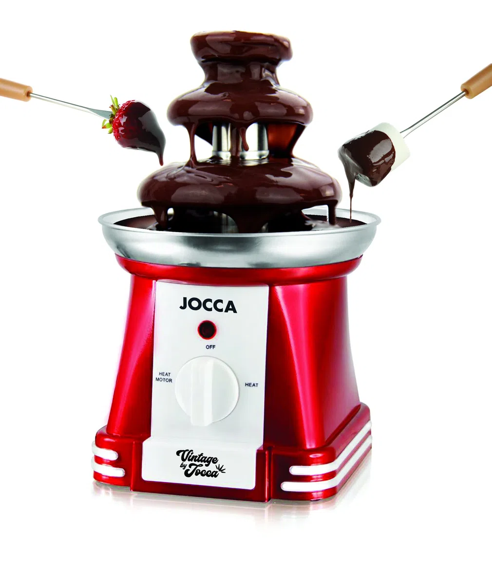 Jocca - Fuente de Chocolate con Base de Acero Inoxidable - 32W - Doble Función - Indicador Luminoso - para Fiestas y Eventos